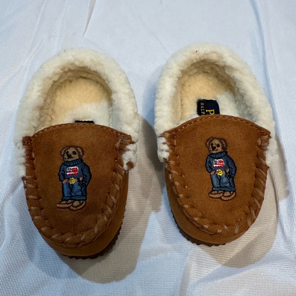 Polo Ralph Lauren Snuff Demi IV Bear Slippers Toddler 4 NIB